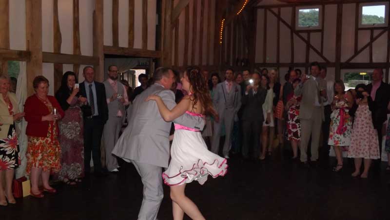 First dance at wedding disco in Hampshire