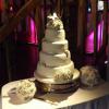 Wedding cake at reception Hampshire