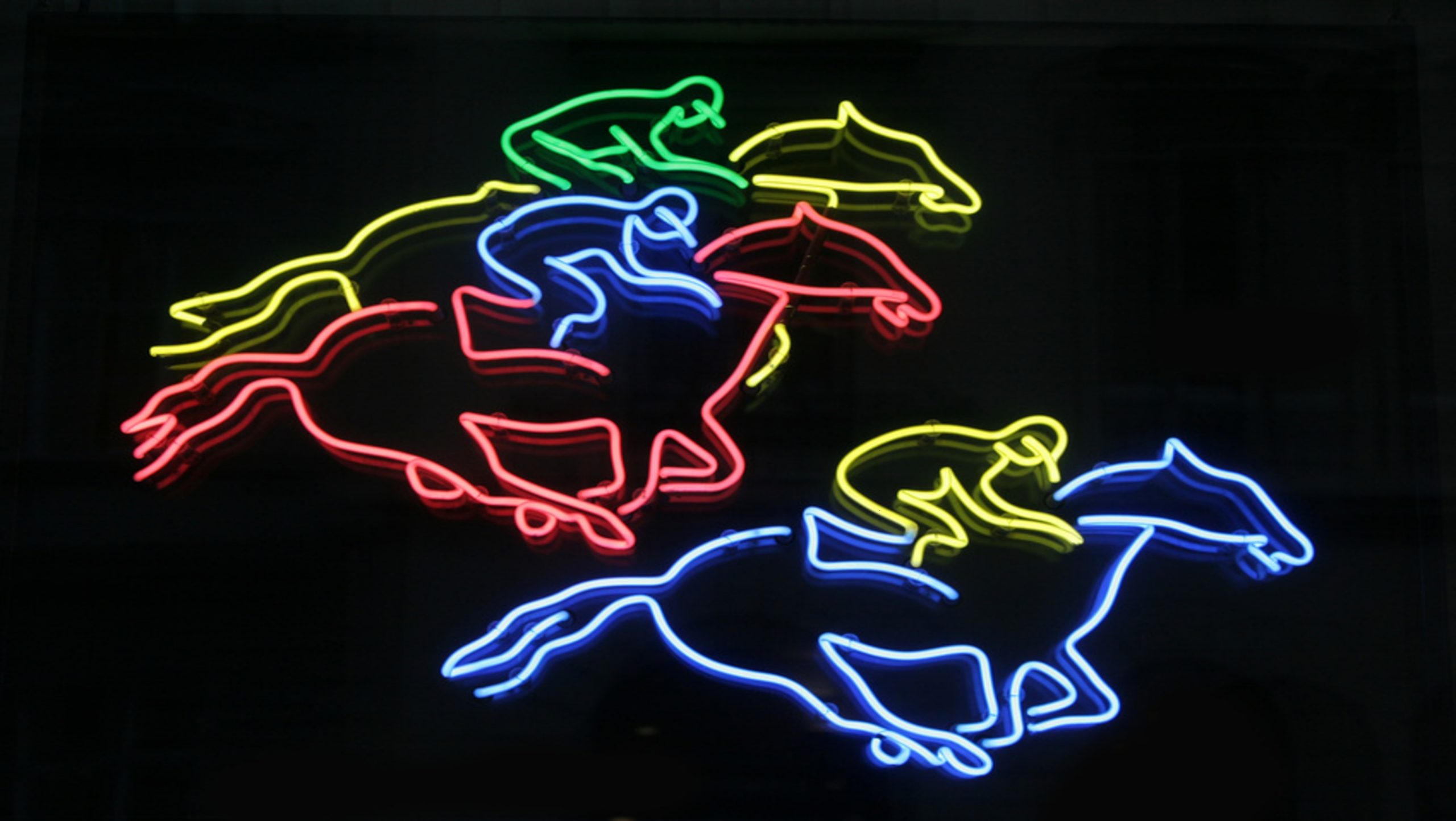 Neon race horses